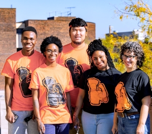 Smiling group outside