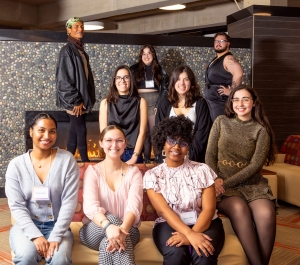 Group of Honors students in the Fireside Lounge