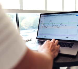 Chart on a laptop screen